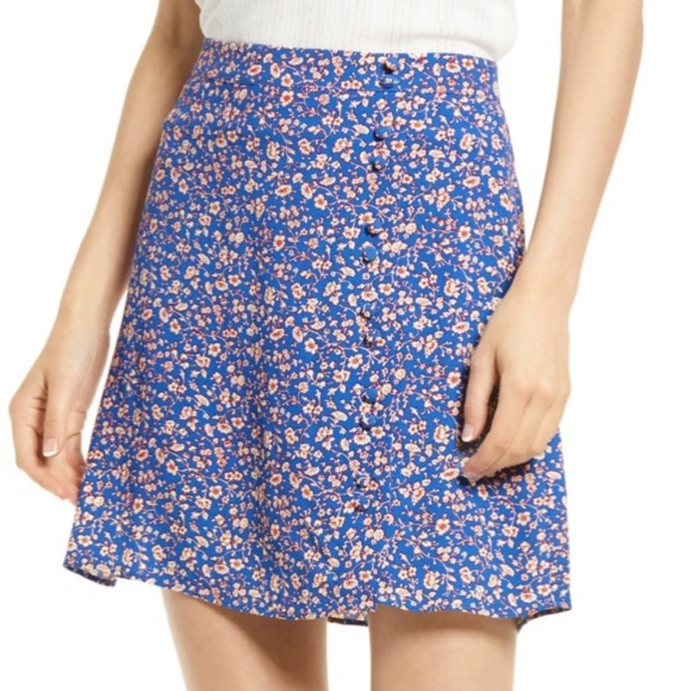 Madewell Floral Button Skirt